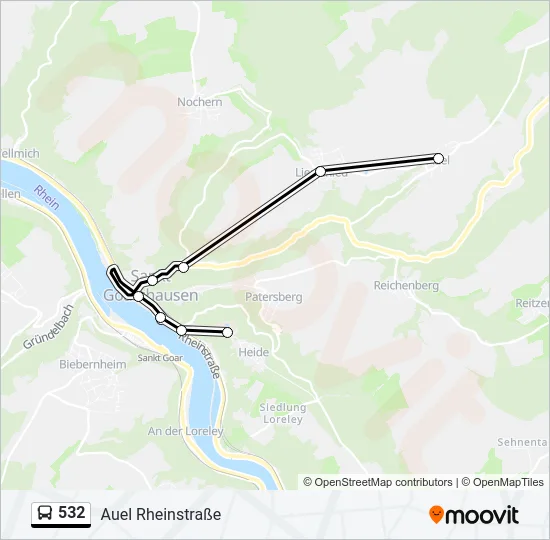 532 Bus Line Map