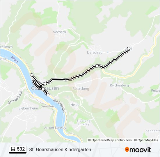 532 Bus Line Map