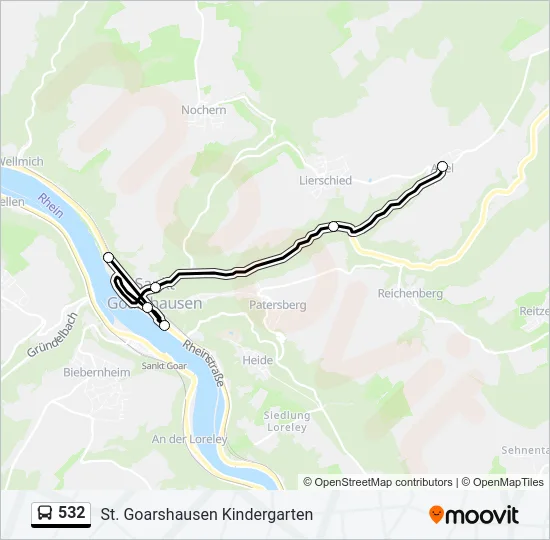 532 Bus Line Map