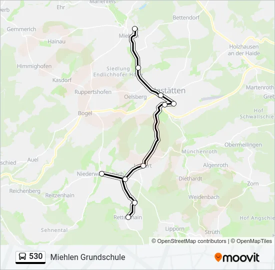 530 Bus Line Map