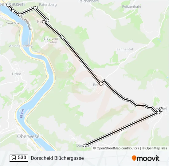530 Bus Line Map