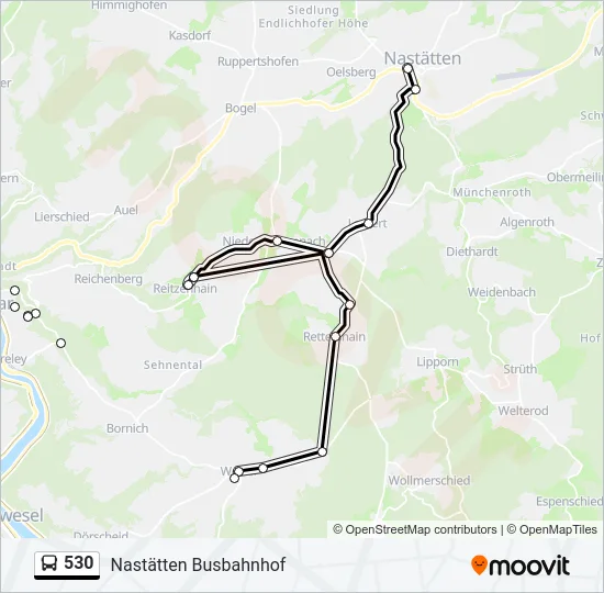 530 Bus Line Map