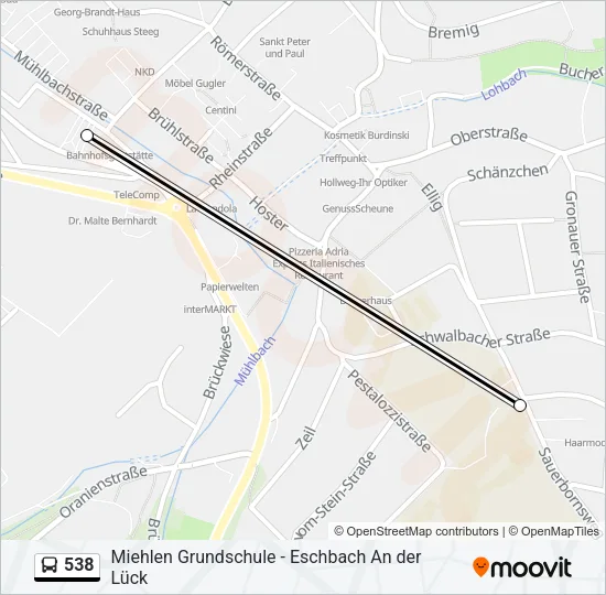 538 Bus Line Map
