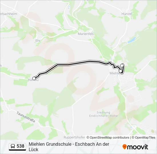 538 Bus Line Map