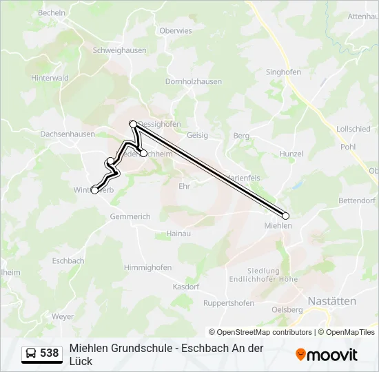 538 Bus Line Map
