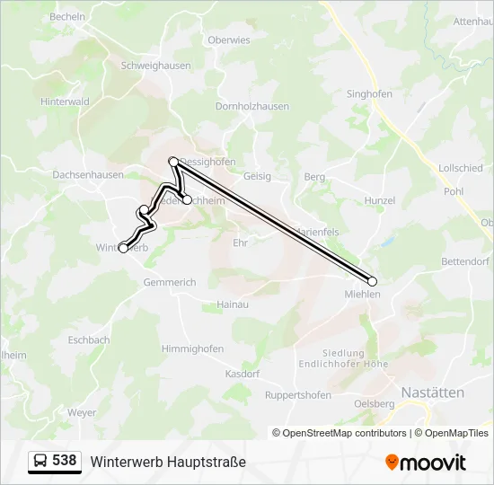 538 Bus Line Map