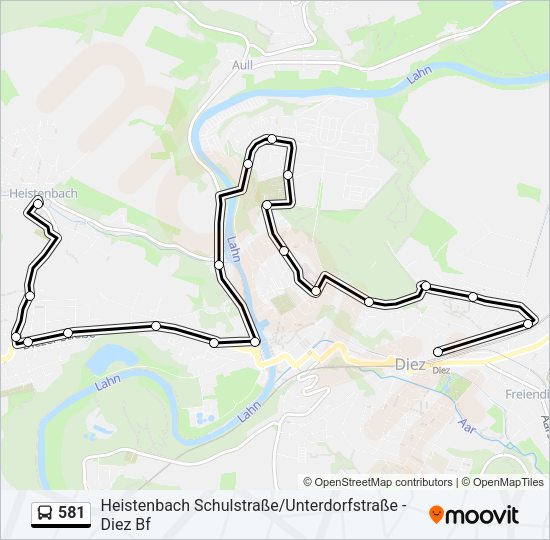 581 Bus Line Map