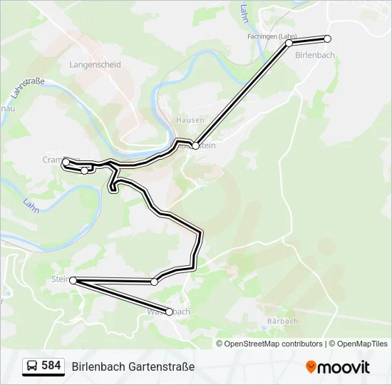 584 Bus Line Map