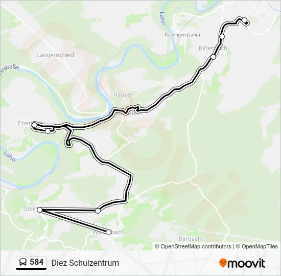 Автобус 584: карта маршрута