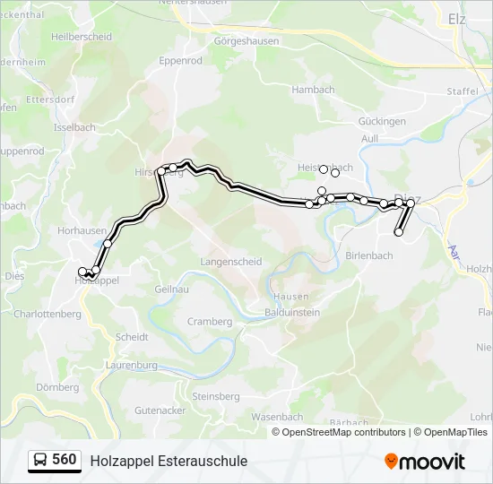 560 Bus Line Map