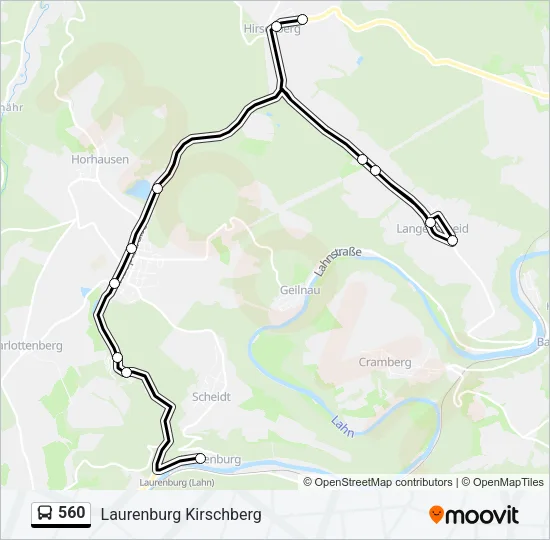 560 Bus Line Map