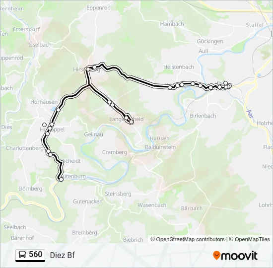 560 Bus Line Map