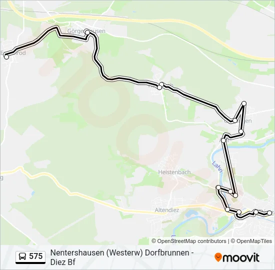 575 Bus Line Map