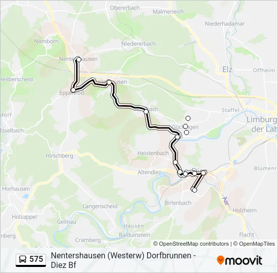 575 Bus Line Map