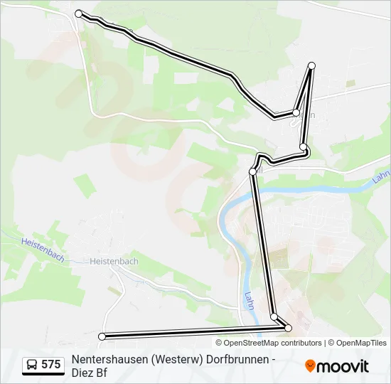 575 Bus Line Map