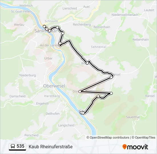 535 Bus Line Map