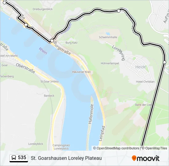 535 Bus Line Map