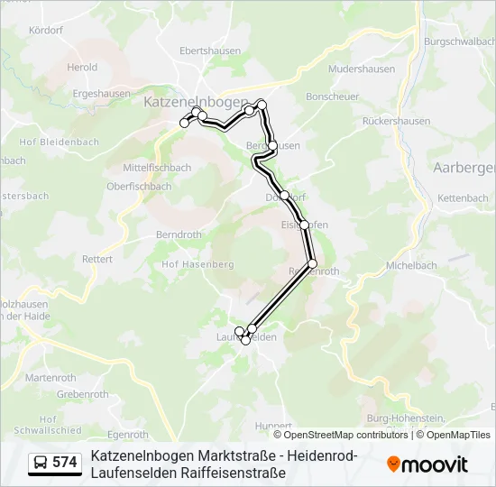 574 Bus Line Map