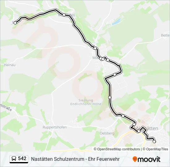 542 Bus Line Map
