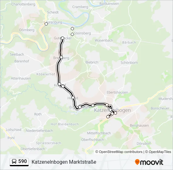 590 Bus Line Map