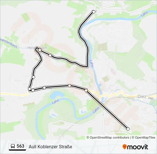 563 Bus Line Map
