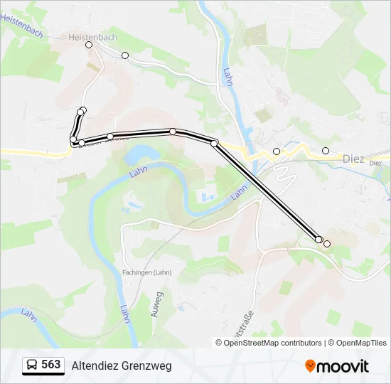 563 Bus Line Map