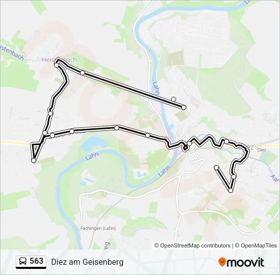 563 Bus Line Map