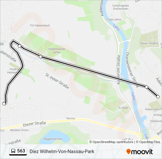 563 Bus Line Map