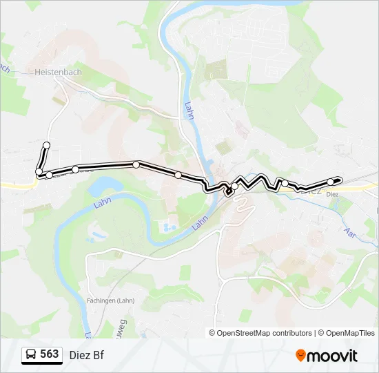 563 Bus Line Map