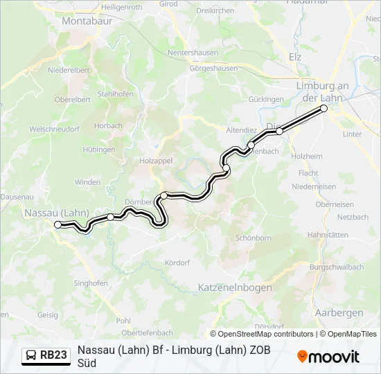 RB23 Bus Line Map