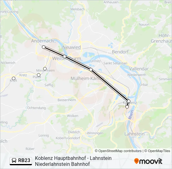 RB23 Bus Line Map