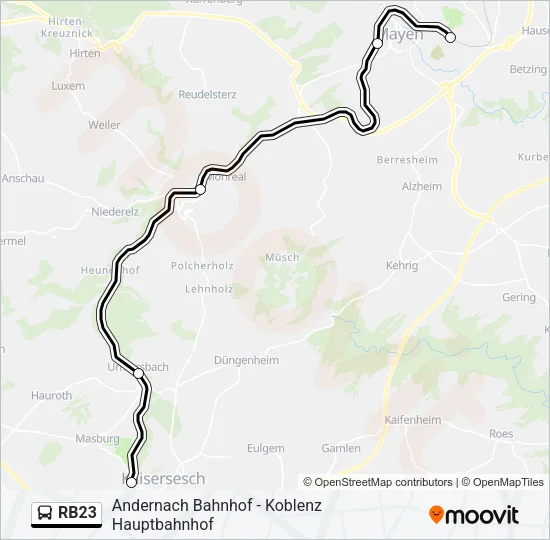 RB23 Bus Line Map