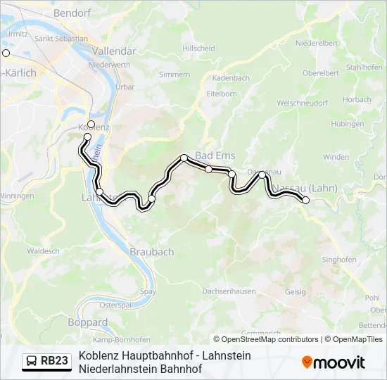 RB23 Bus Line Map
