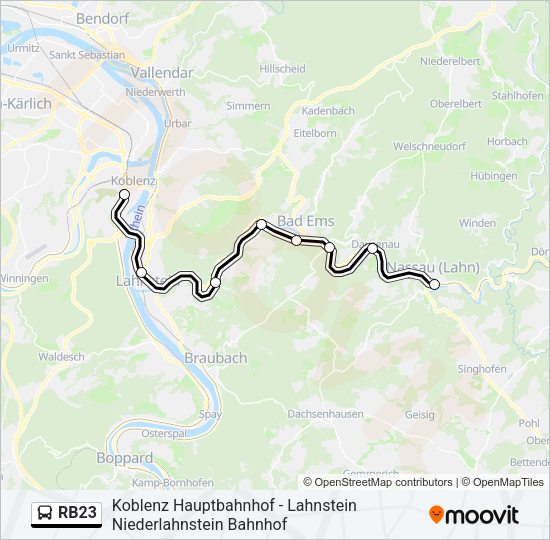 RB23 Bus Line Map