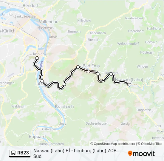 RB23 Bus Line Map