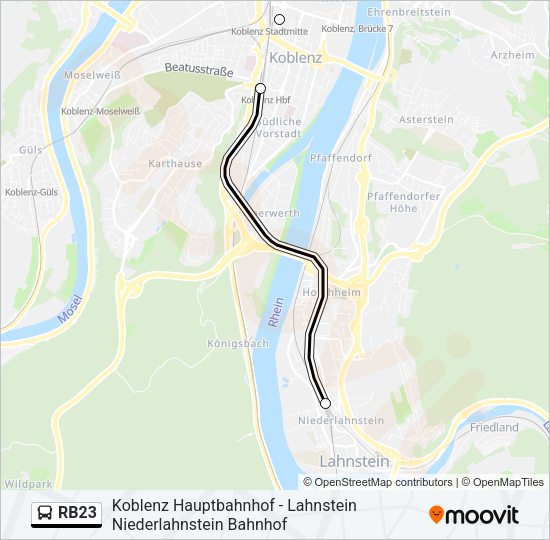 RB23 Bus Line Map