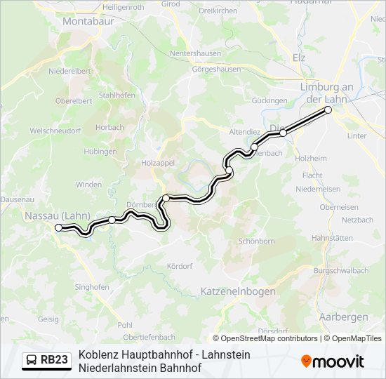 RB23 Bus Line Map