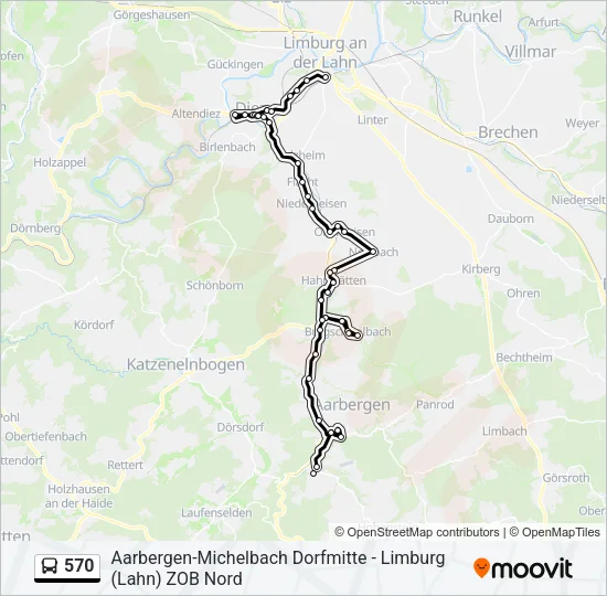 570 Bus Line Map