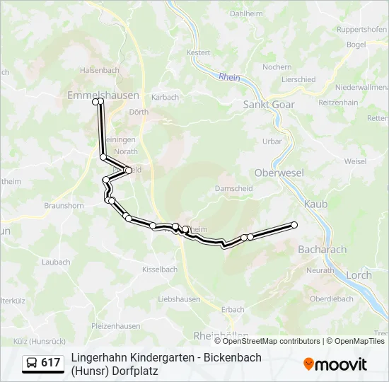 617 Bus Line Map