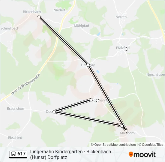 617 Bus Line Map