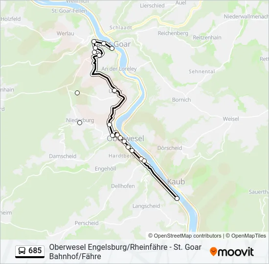 685 Bus Line Map