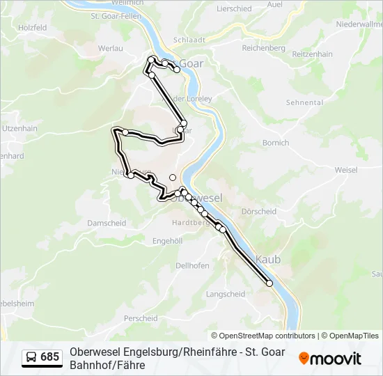 685 Bus Line Map
