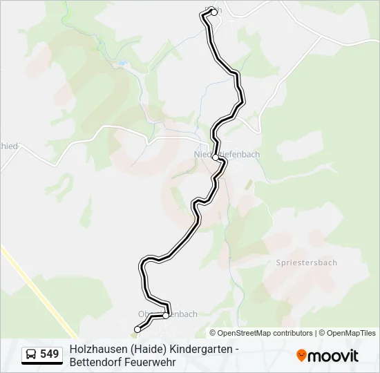 549 Bus Line Map
