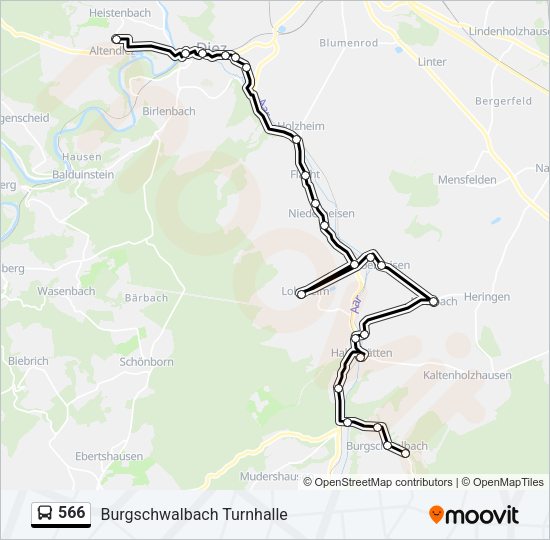 566 Bus Line Map