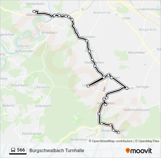 566 Bus Line Map