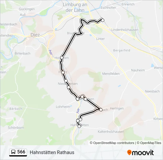 566 Bus Line Map