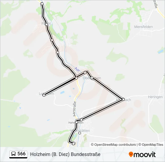 566 Bus Line Map