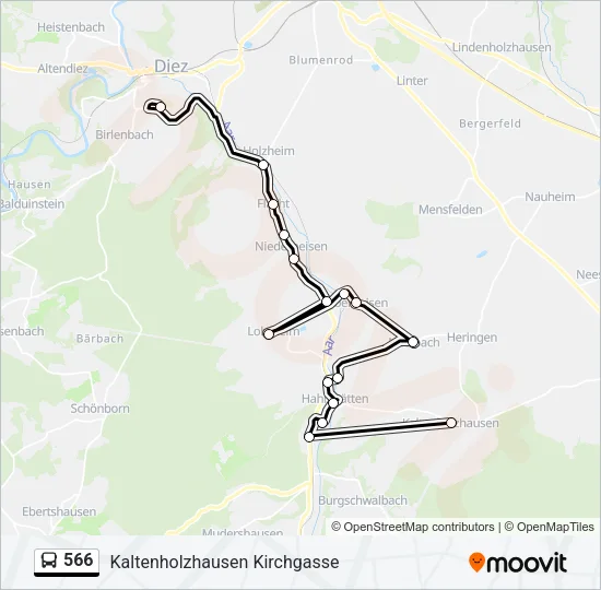 566 Bus Line Map