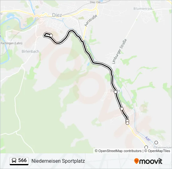 566 Bus Line Map