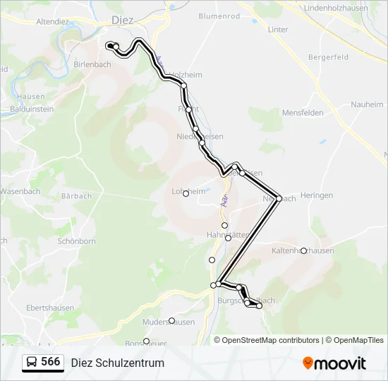 566 Bus Line Map